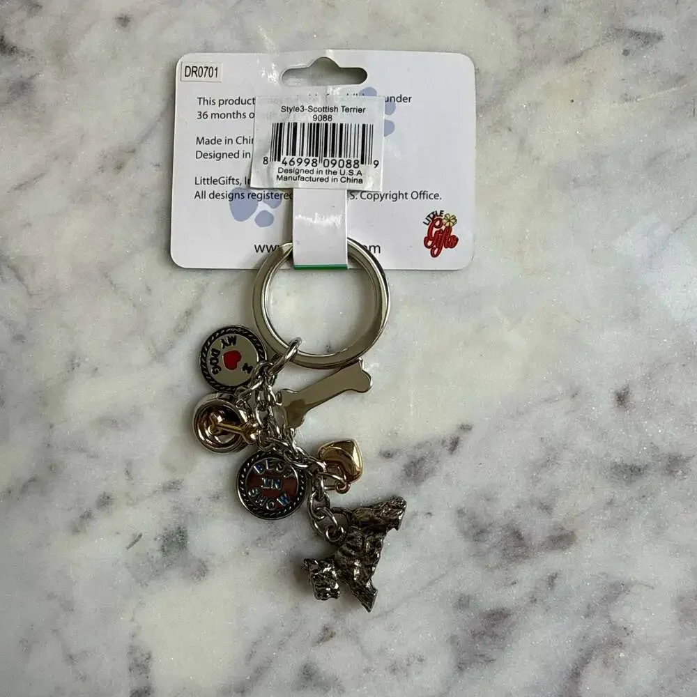 LittleGifts Scottish Terrier Dog Keychain with Charms